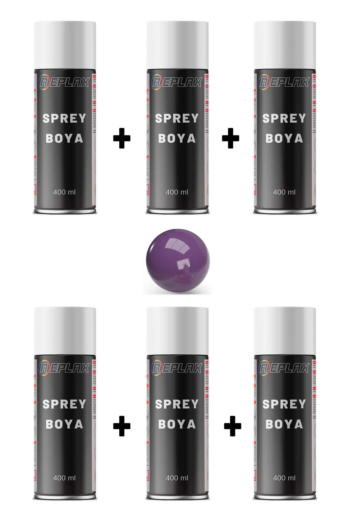 6 Adet Ral 4005 Leylak Mor Sprey Boya 400 ml