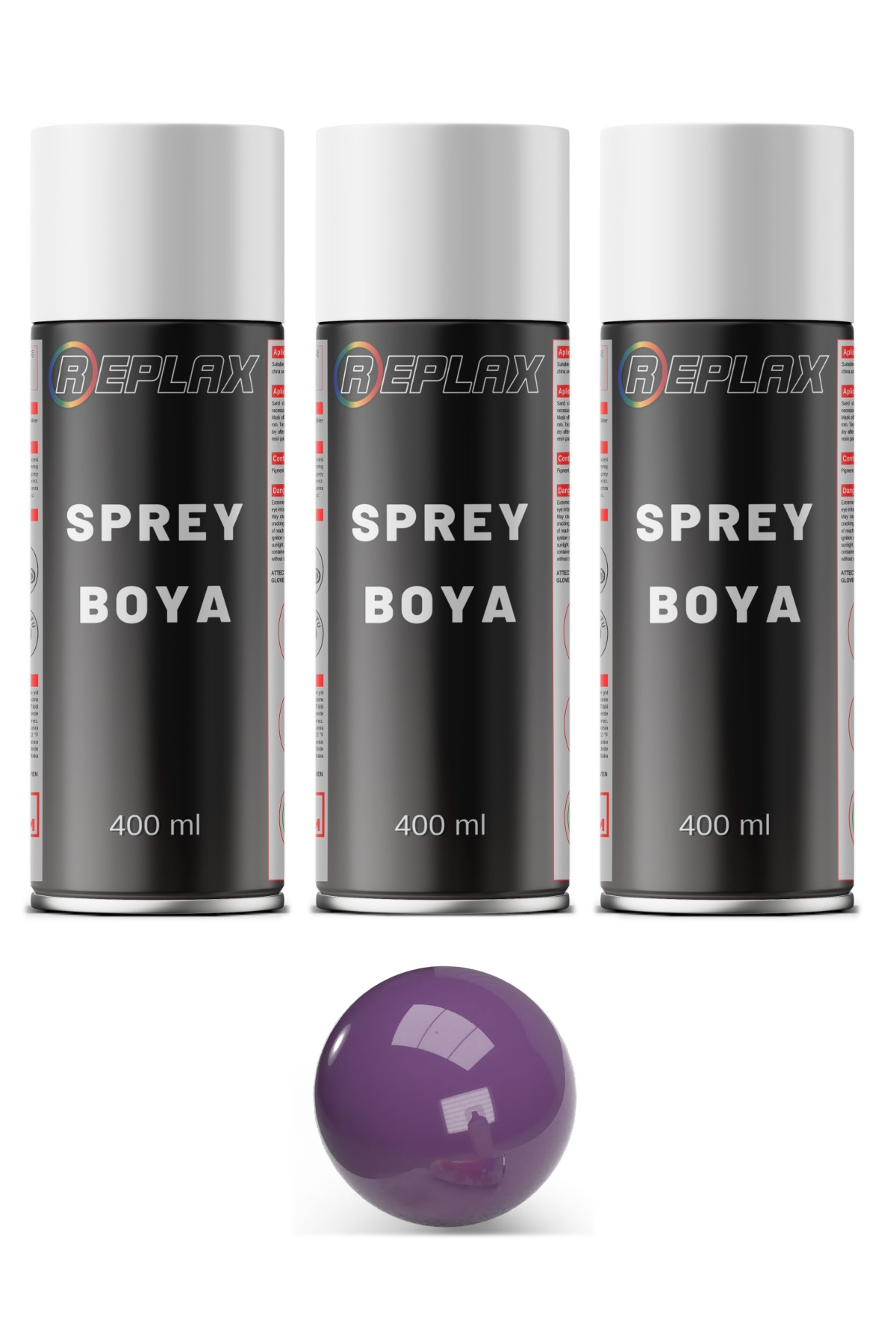 3 Adet Ral 4005 Leylak Mor Sprey Boya 400 ml