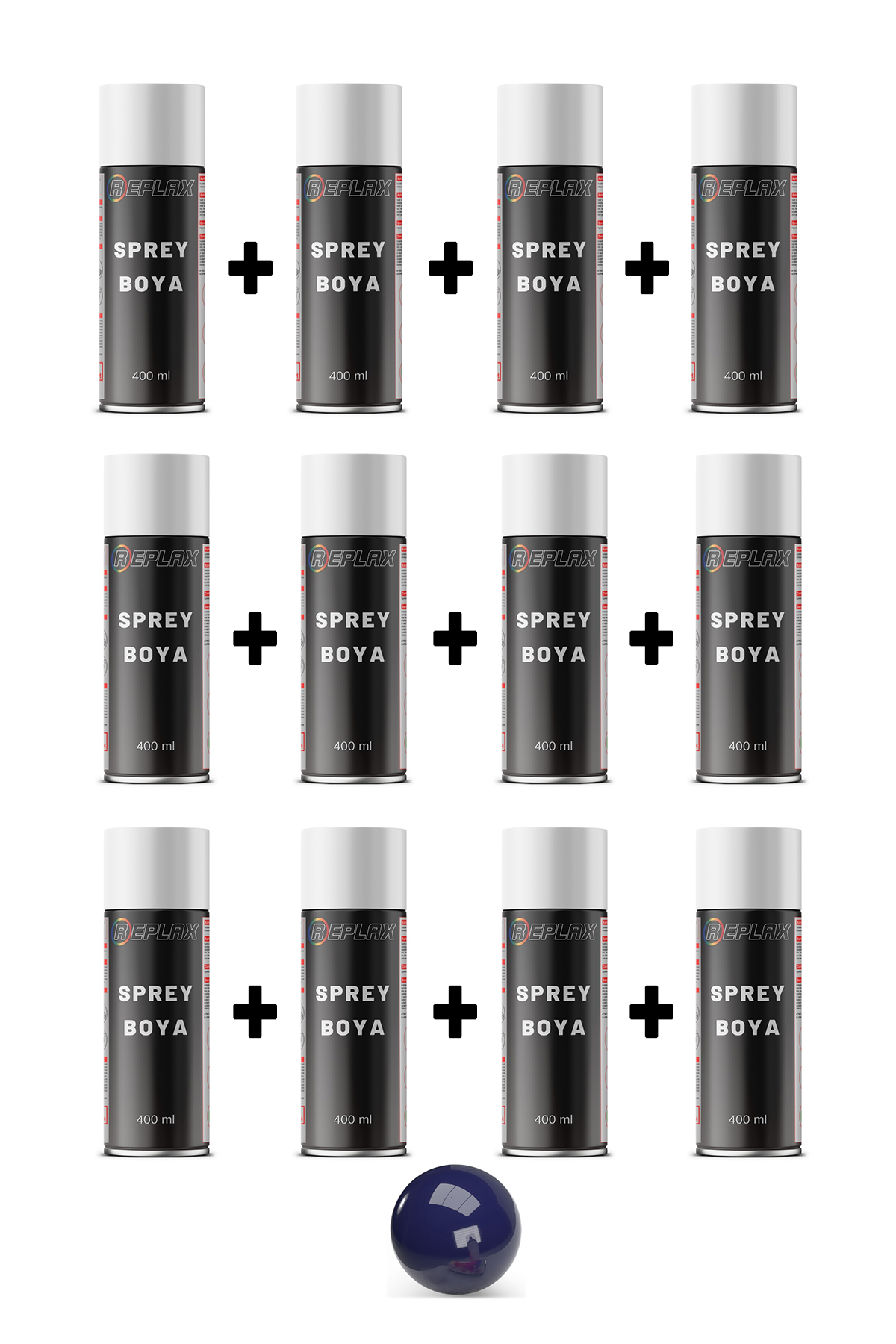 12 Adet Ral 5002 Lacivert Sprey Boya 400 ml