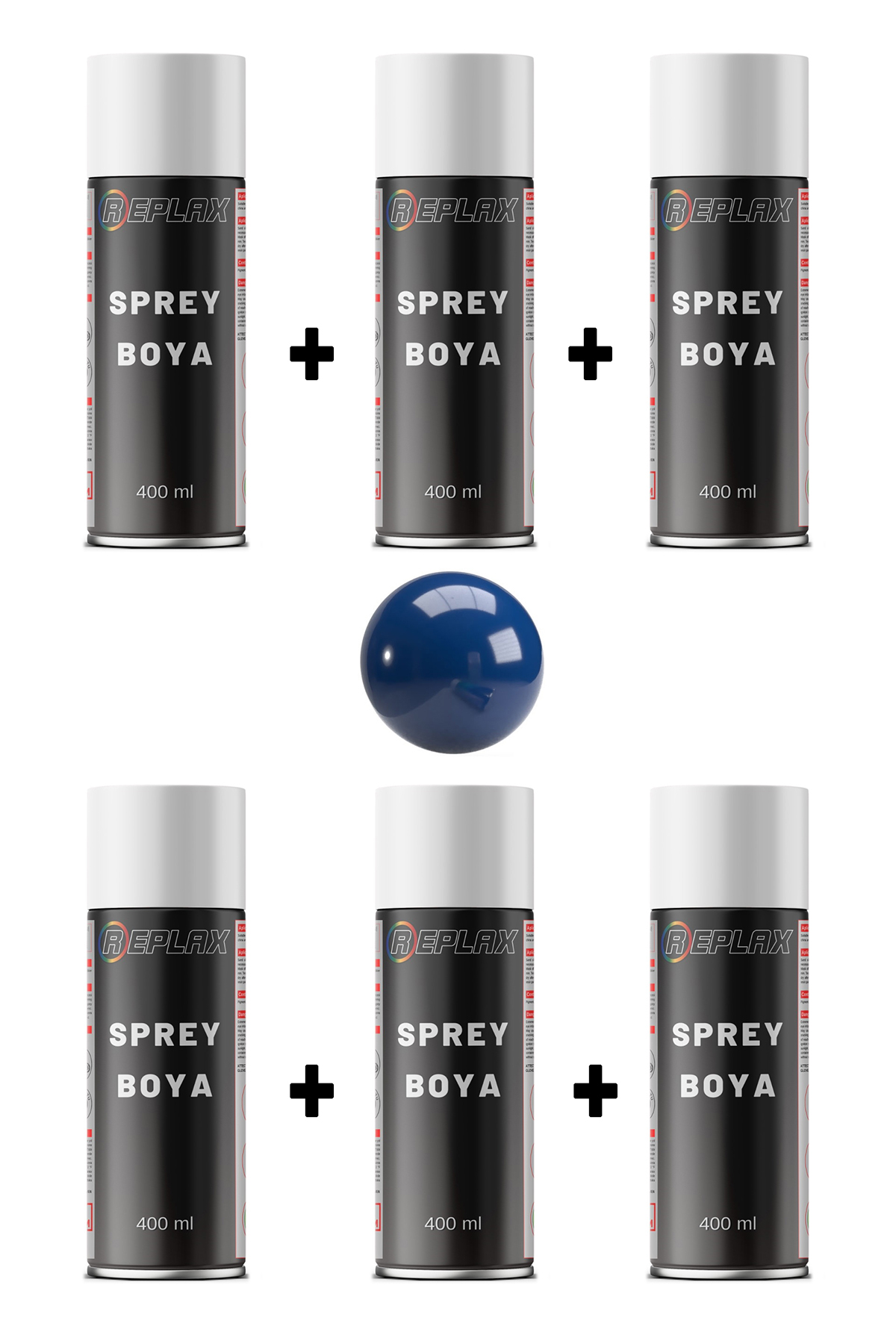 6 Adet Ral 5017 Trafik Mavi Sprey Boya 400 ml