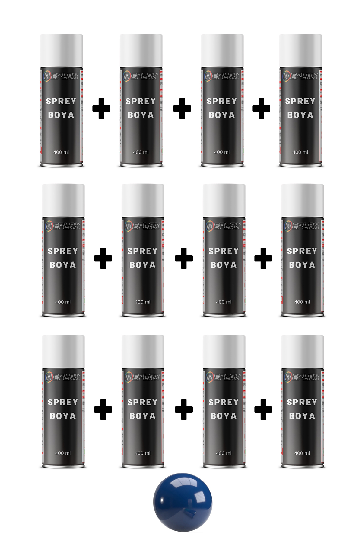 12 Adet Ral 5017 Trafik Mavi Sprey Boya 400 ml