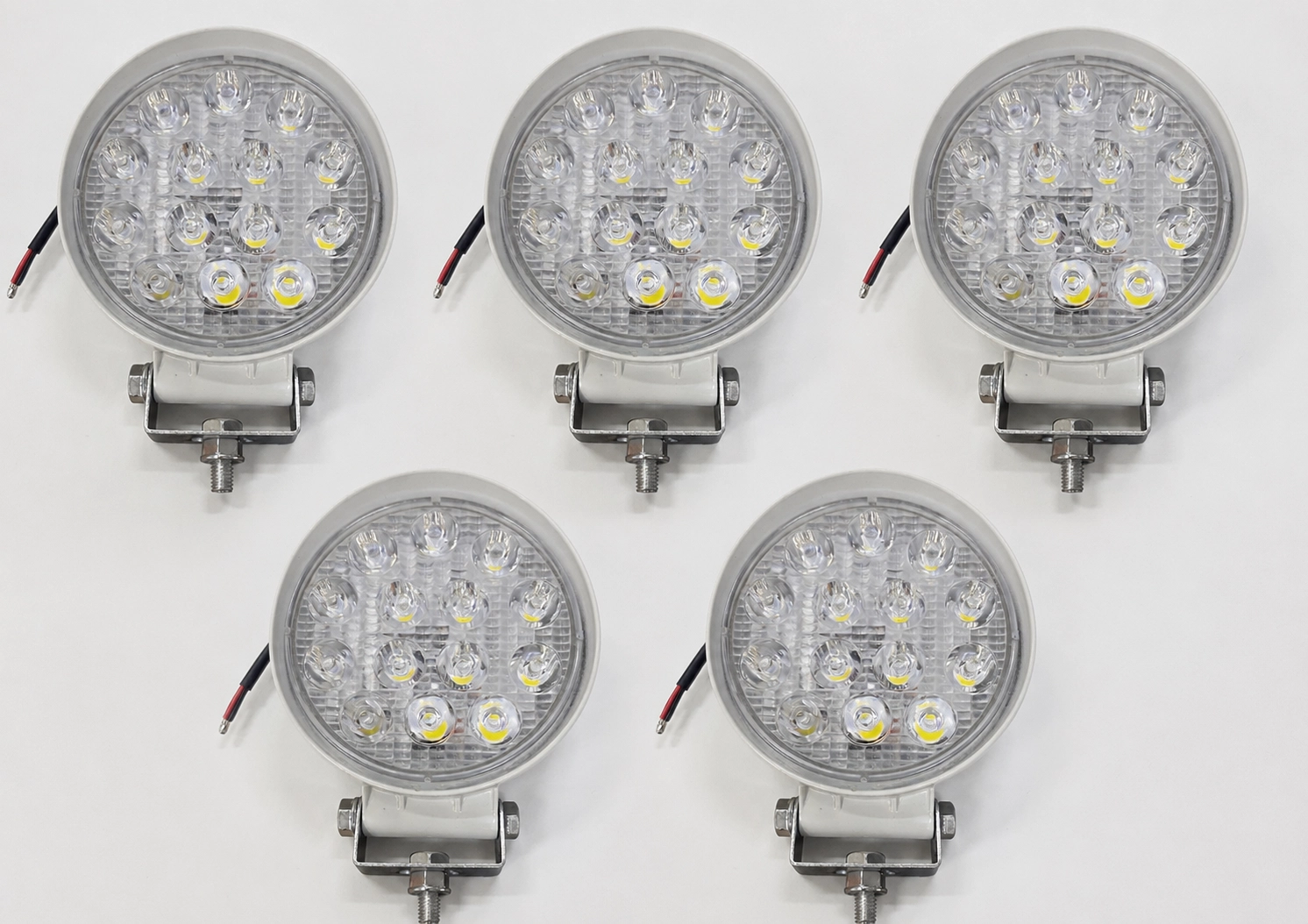 5 Adet Off Road Sis Farı Çalışma Lambası Beyaz Kalın Kasa 14 Led Yuvarlak Su Geçirmez Sis Lambası BR888
