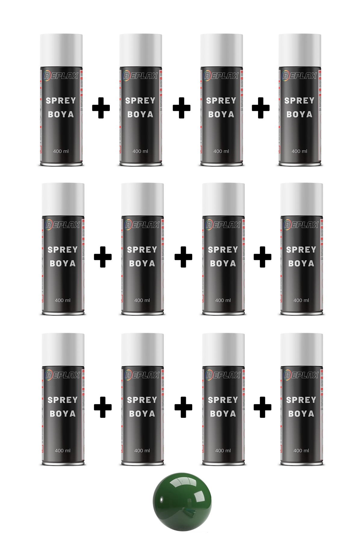 12 Adet Ral 6002 Yaprak Yeşil Sprey Boya 400 ml