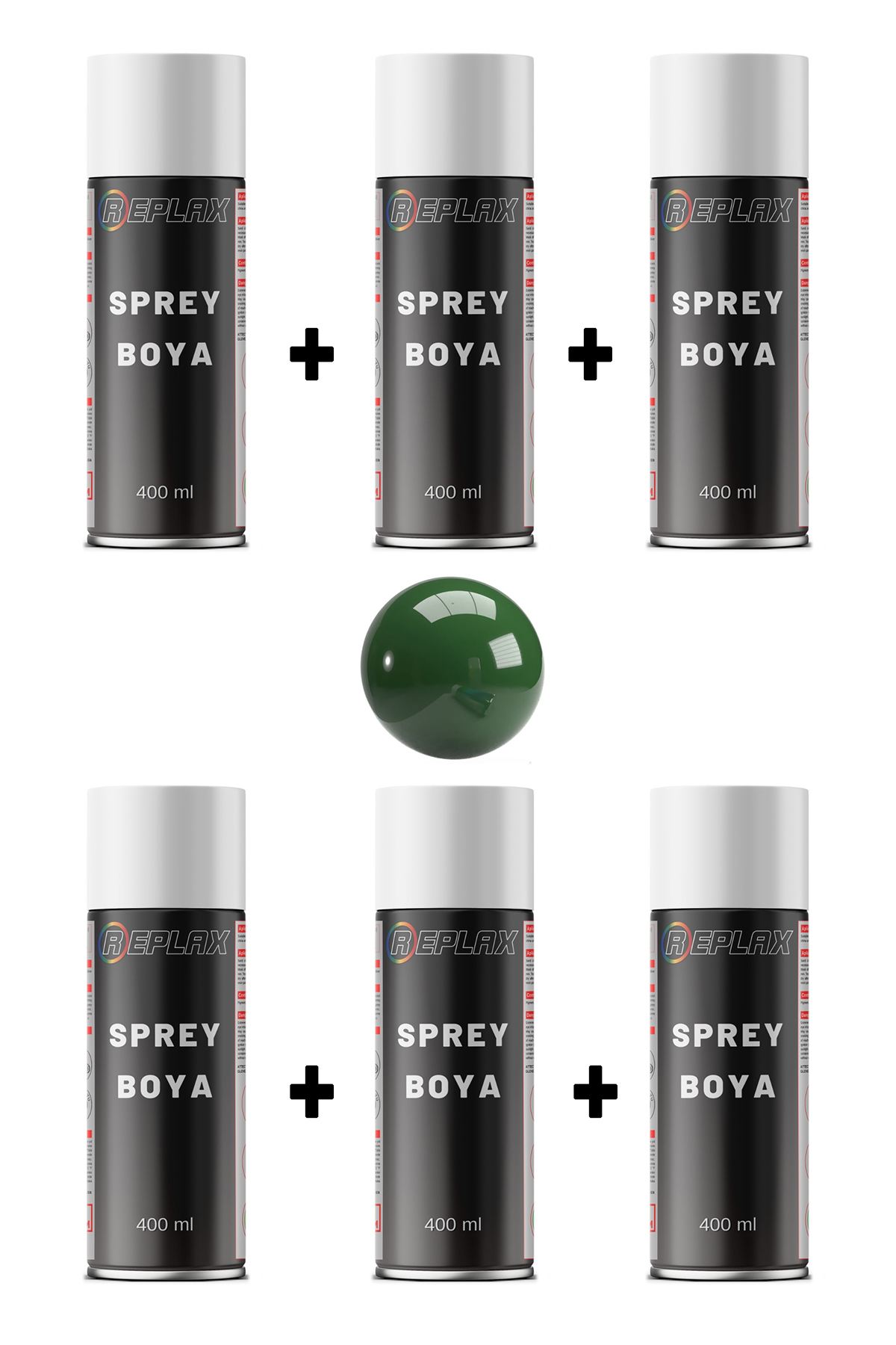 6 Adet Ral 6002 Çit Açık Yeşili Sprey Boya 400 ml