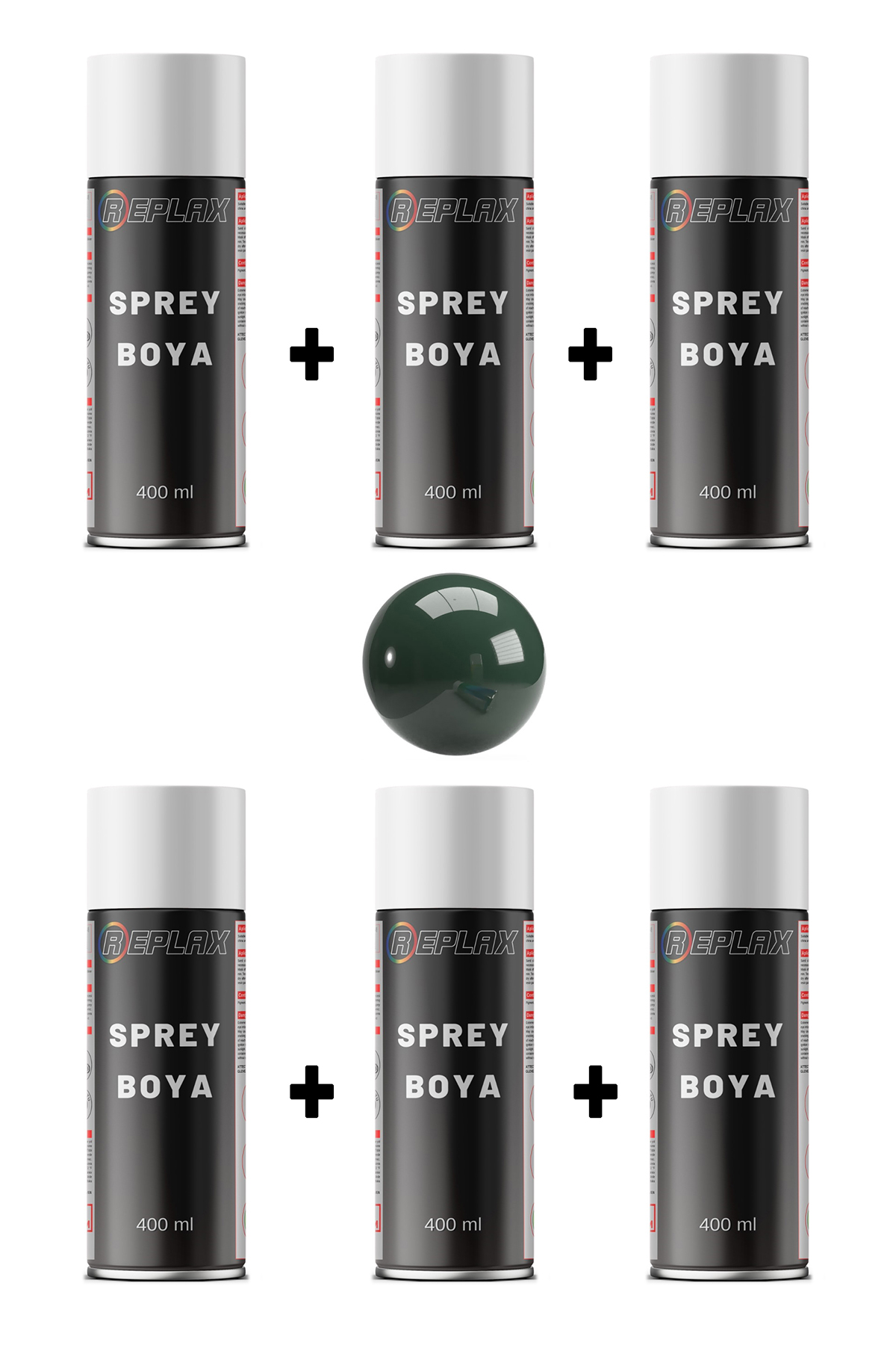 6 Adet Ral 6005 Yosun Yeşil Sprey Boya 400 ml