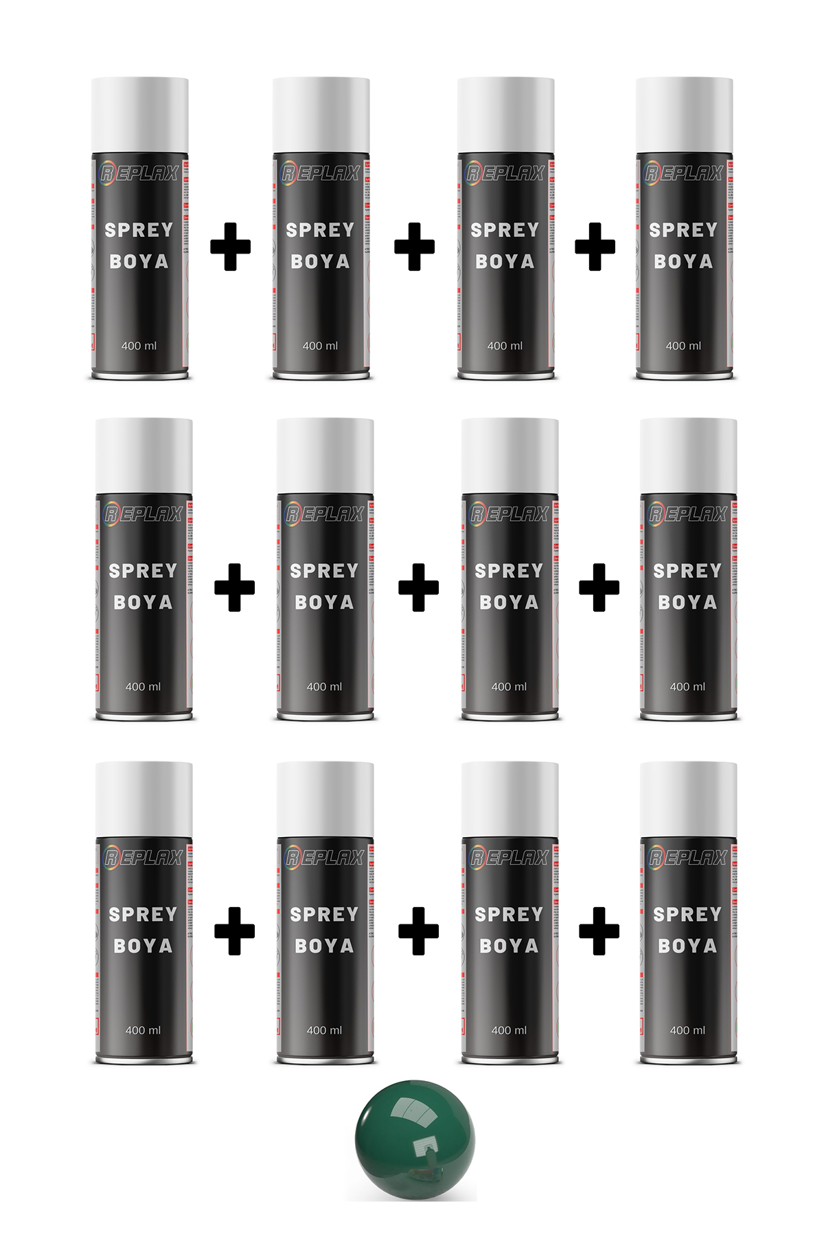 12 Adet Ral 6016 Türk Yeşili Sprey Boya 400 ml