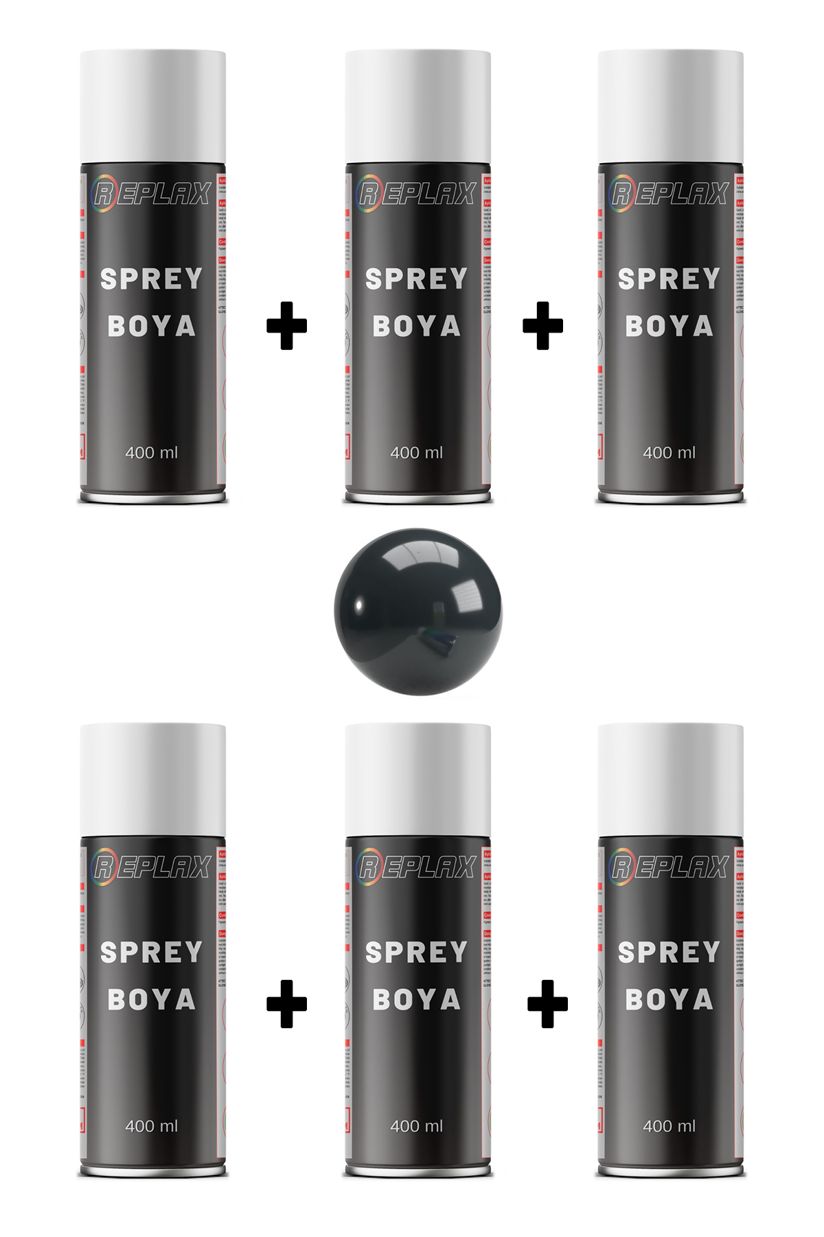 6 Adet Ral 7016 Mat Antrasit Gri Sprey Boya 400 ml