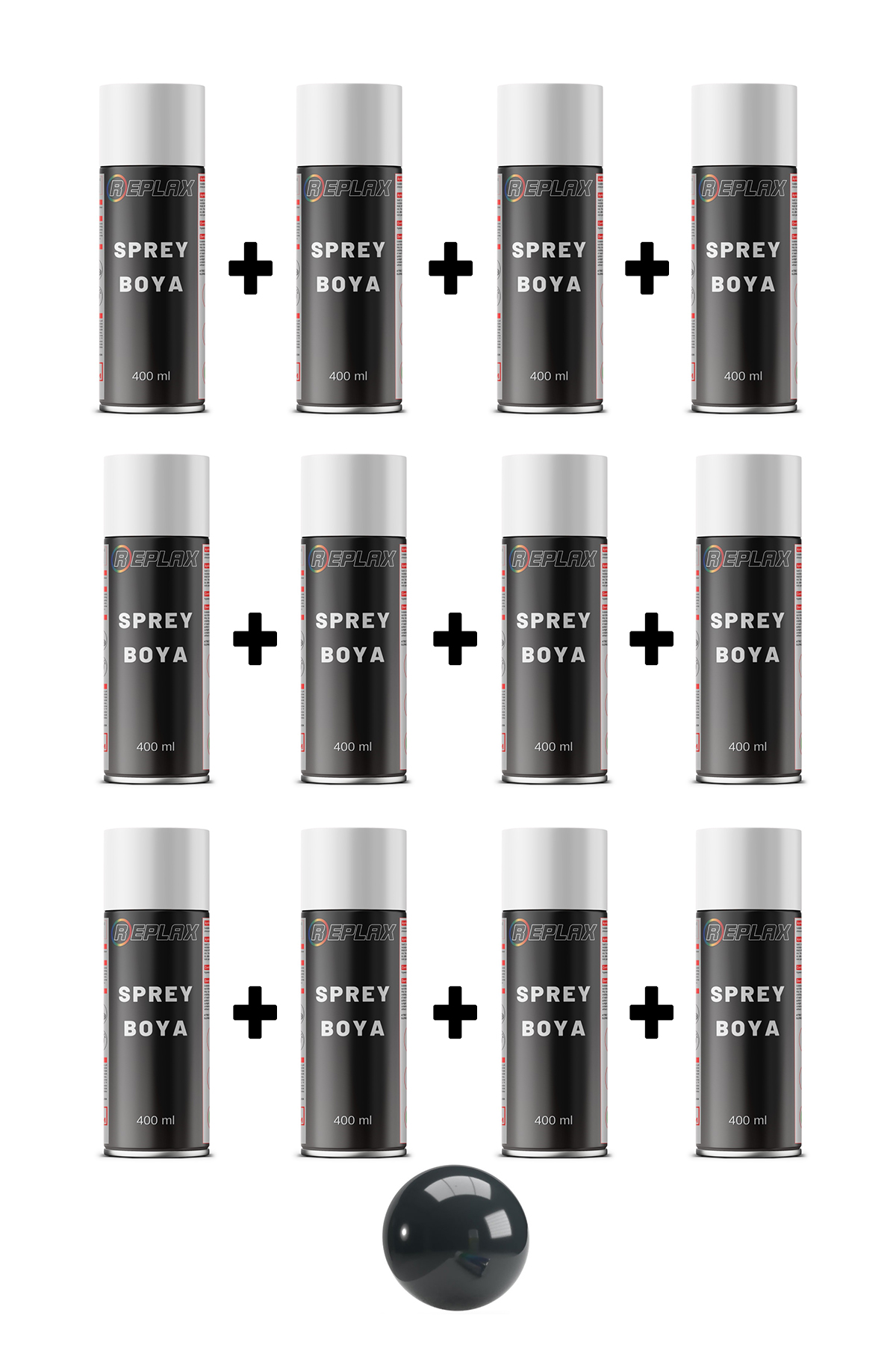 12 Adet Ral 7016 Mat Antrasit Gri Sprey Boya 400 ml