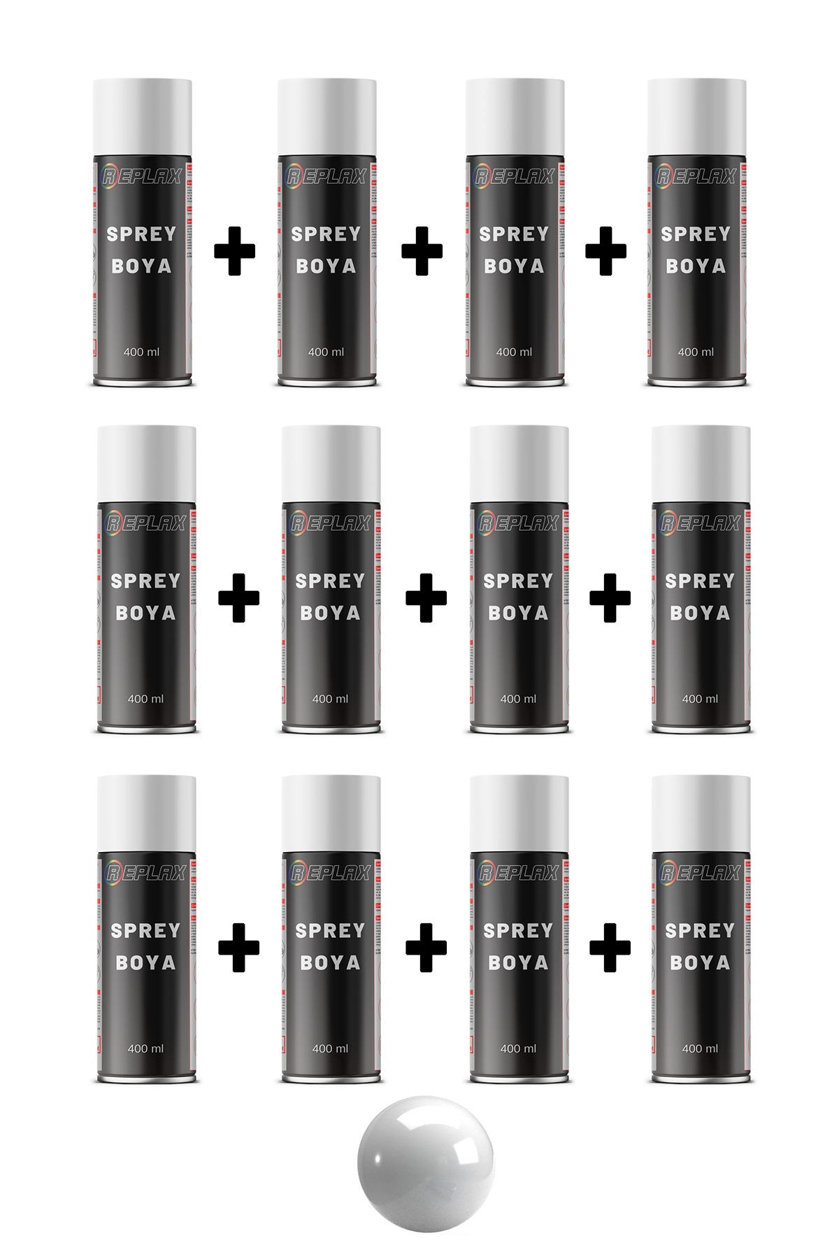 12 Adet Ral 7035 Açık Gri Sprey Boya 400 ml
