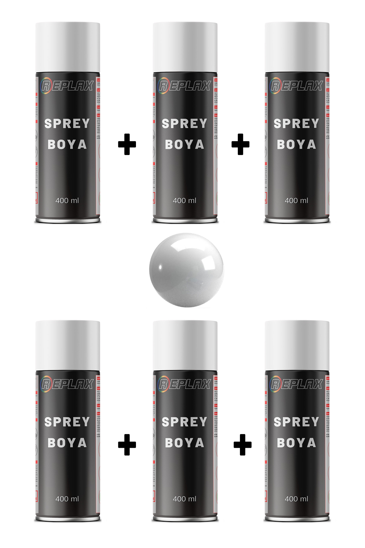 6 Adet Ral 7035 Açık Gri Sprey Boya 400 ml