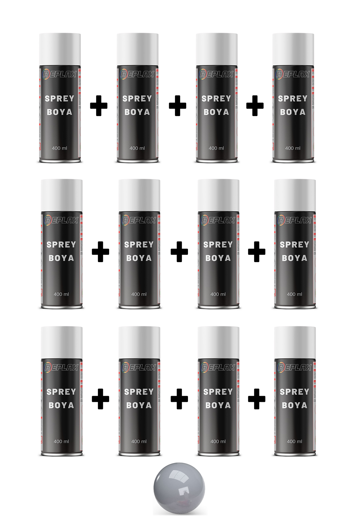 12 Adet Ral 7040 Beton Gri Sprey Boya 400 ml