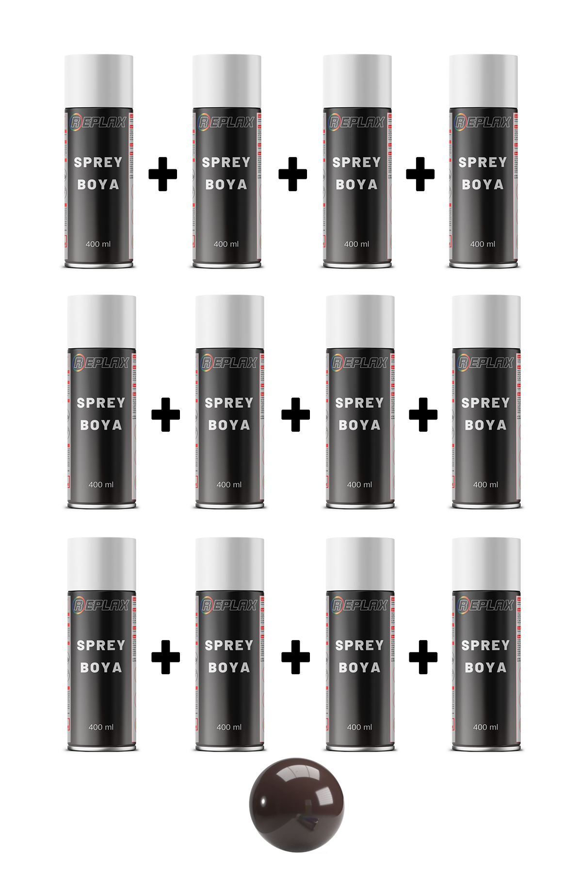 12 Adet Ral 8017 Çikolata Kahverengi Sprey Boya 400 ml