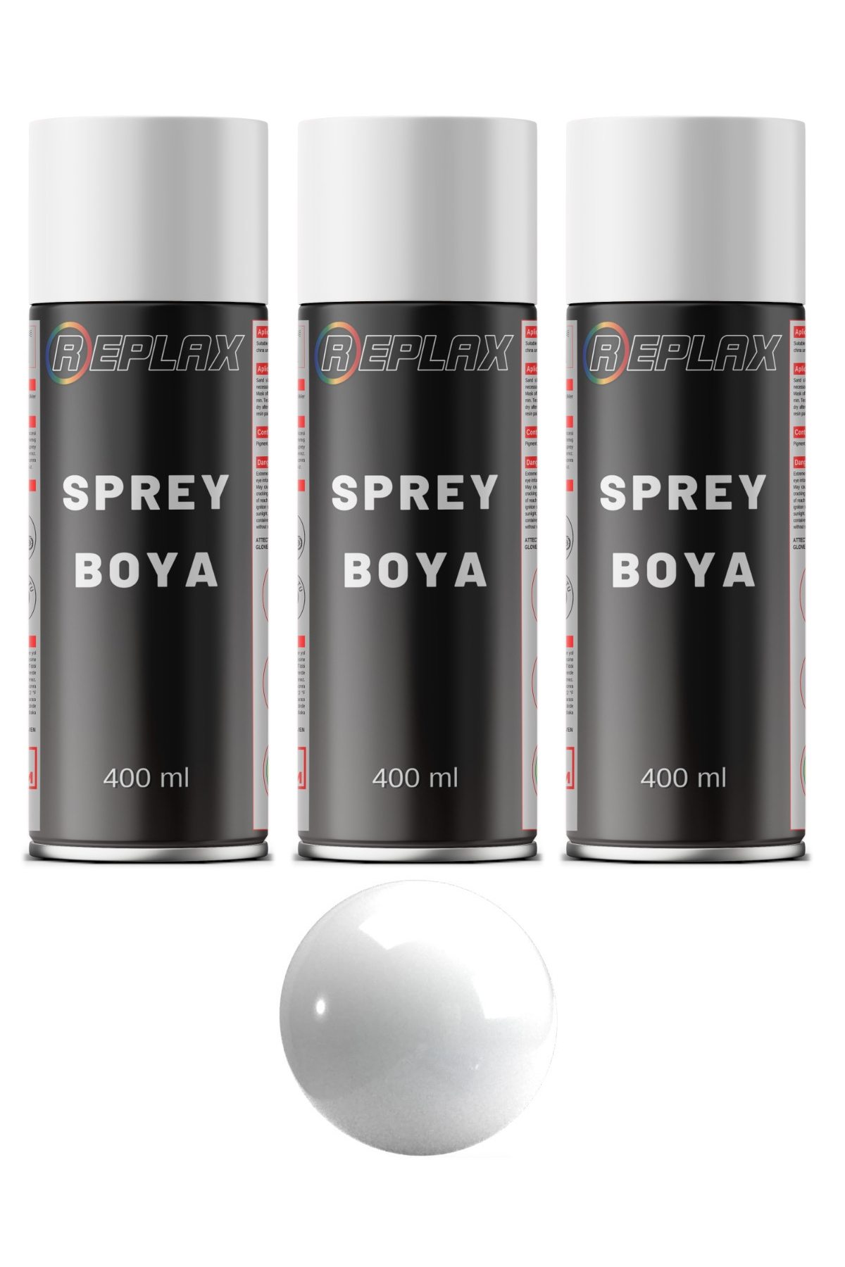 3 Adet Ral 9003 Parlak Beyaz Sprey Boya 400 ml