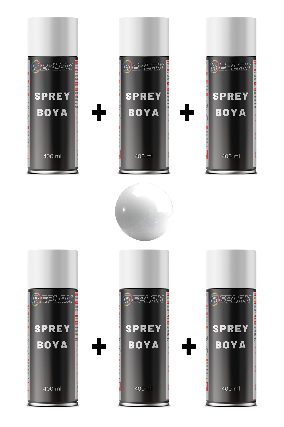 6 Adet Ral 9003 Parlak Beyaz Sprey Boya 400 ml