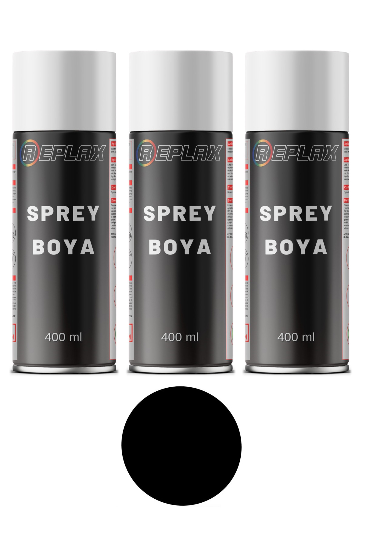 3 Adet Ral 9005 Mat Siyah Sprey Boya 400 ml