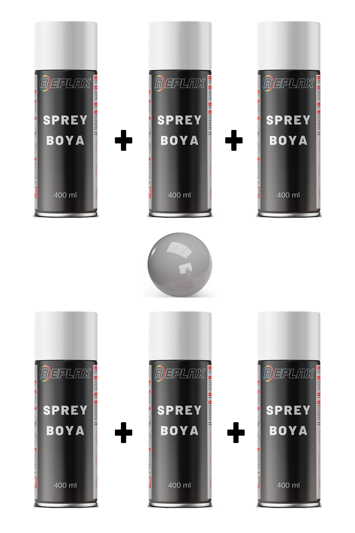 6 Adet Ral 8802 Gümüş Sprey Boya 400 Ml