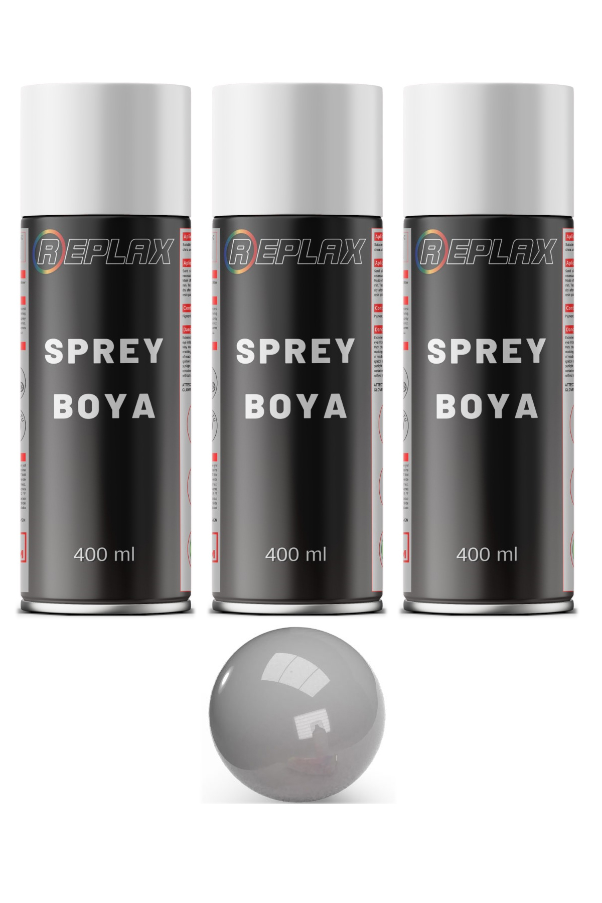3 Adet Ral 9006 Metalik Gri Sprey Boya 400 Ml