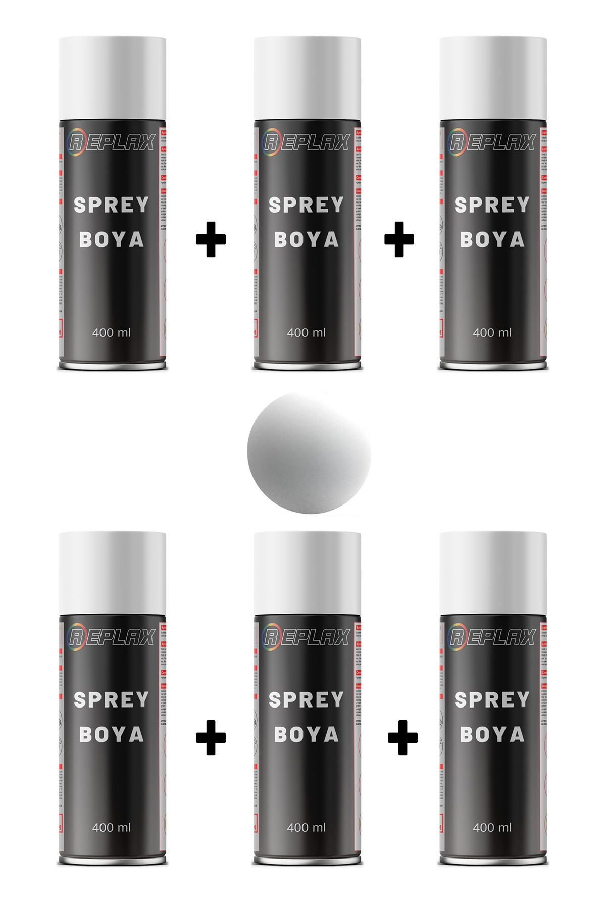 6 Adet Ral 9010 Mat Beyaz Sprey Boya 400 ml
