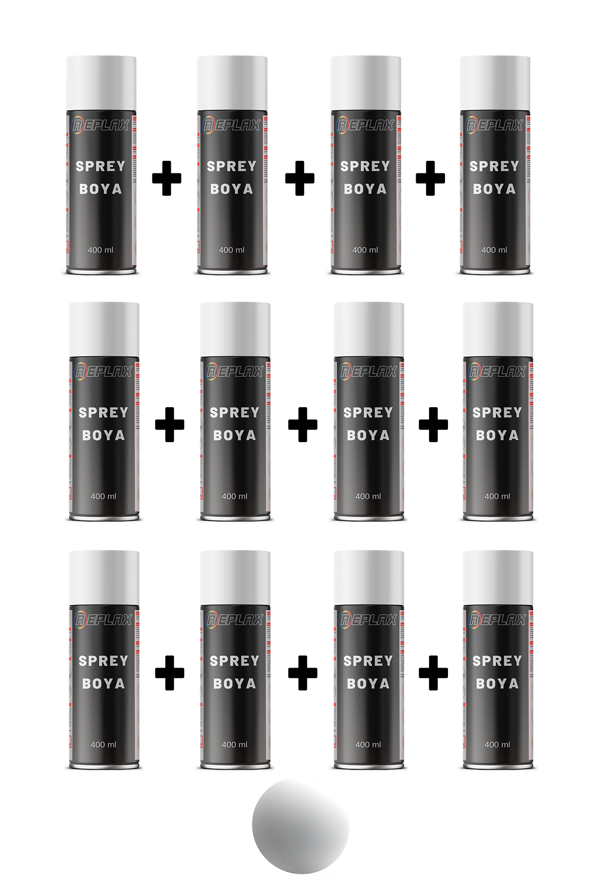 12 Adet Ral 9010 Mat Beyaz Sprey Boya 400 ml