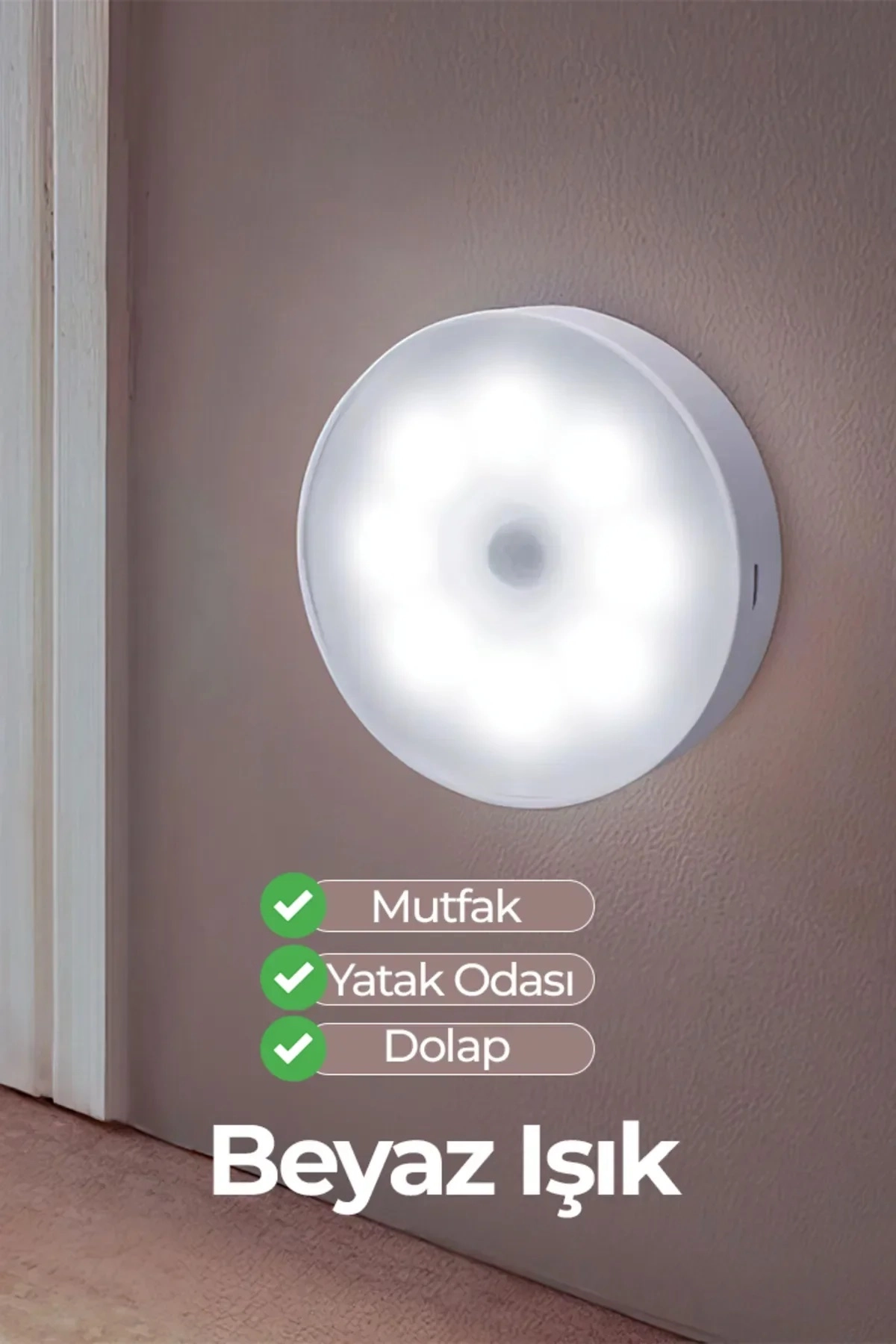 4 Adet Hareket Sensörlü Usb Şarjlı Led Işık Lamba-oda, Mutfak, Salon Ve Merdiven Işıklandırma