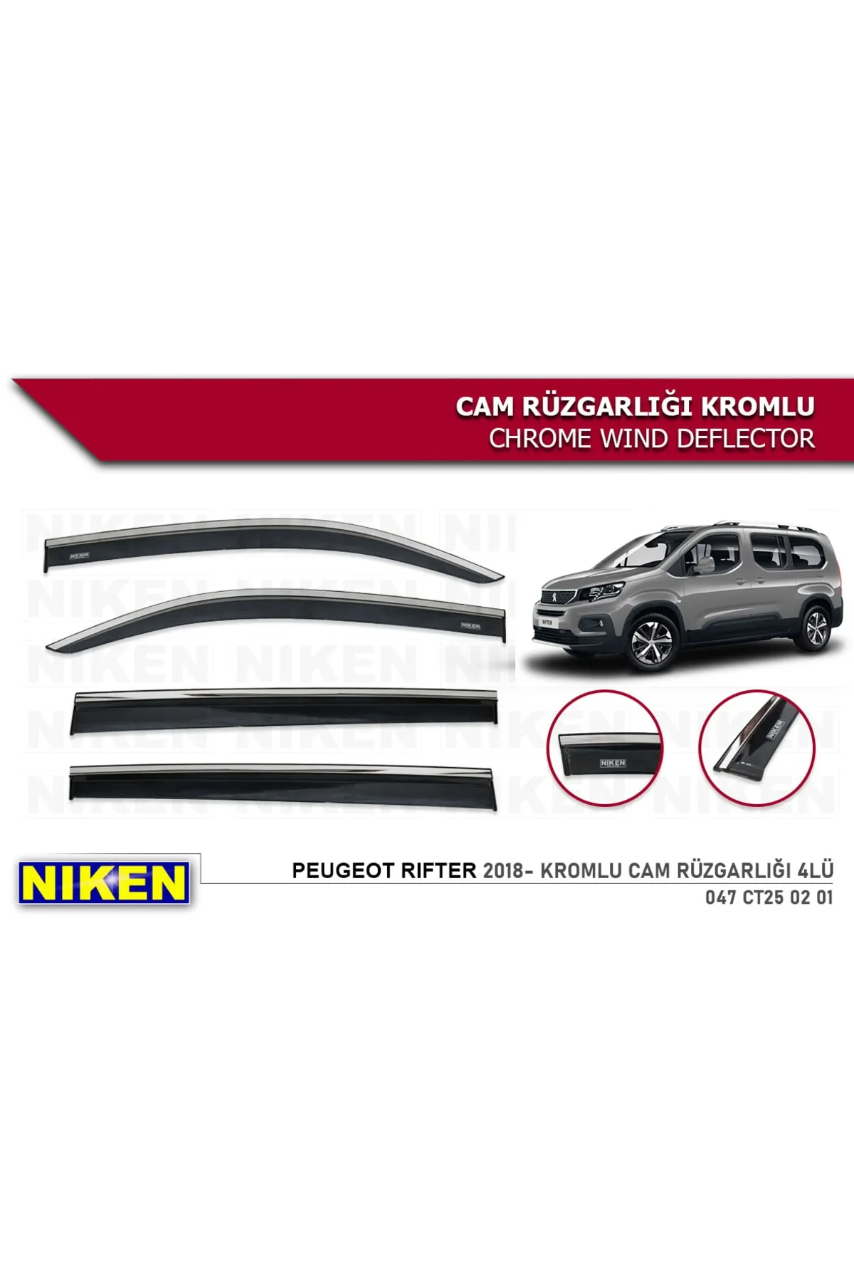 Niken%20Peugeot%20Rifter%202018%20Sonrası%20Kromlu%20Cam%20Rüzgarlığı%204Lü