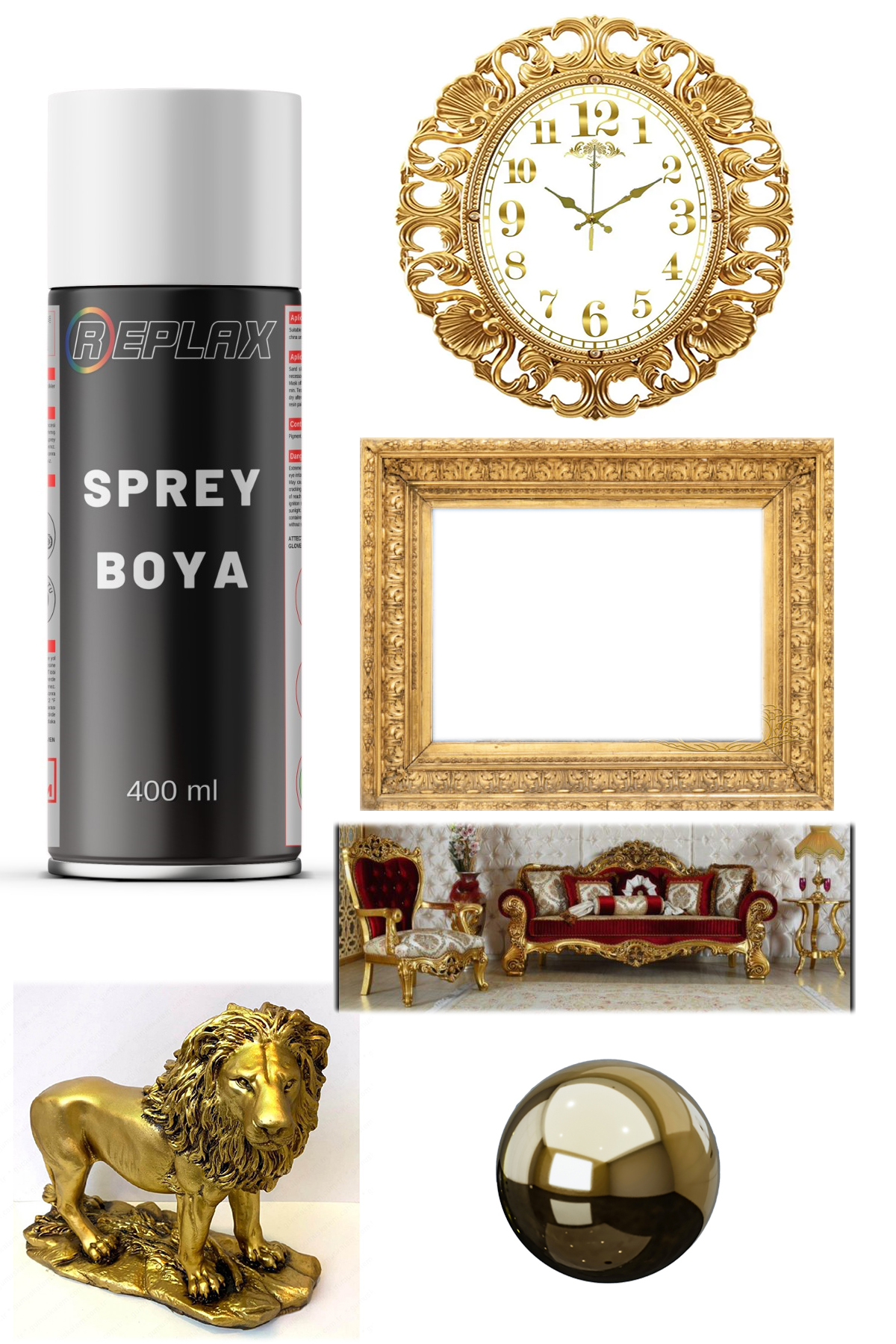 Altın Gold Efekt Sprey Boya 400 Ml.