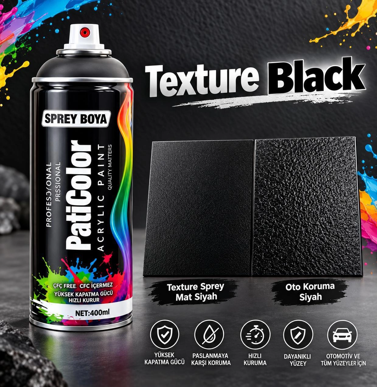 Texture Mat Siyah Marşpiyel Ayna Tampon Yan Çıta Araç İç Ve Dış Plastik Trim Boyası