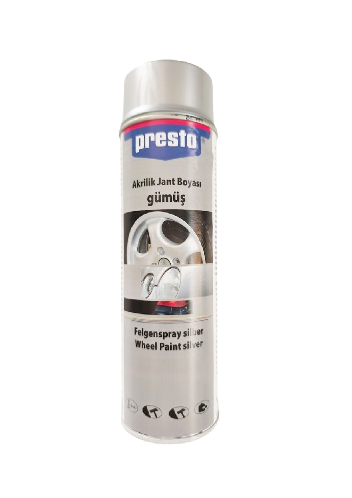 Presto Gümüş Gri Jant Akrilik Sprey Boya 500 Ml.