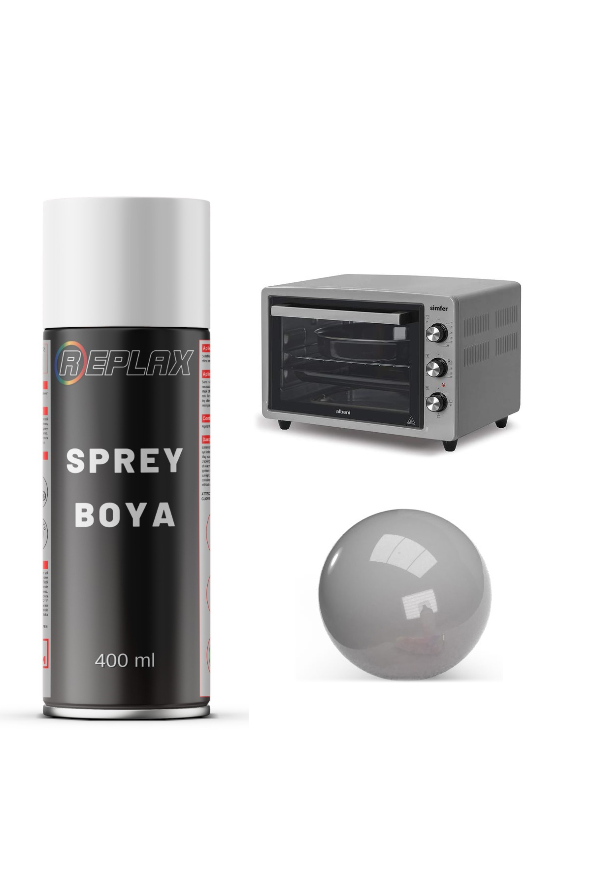 Gri Fırın Isıya Dayanıklı 500° Sprey Boyası 400 Ml.