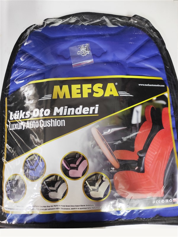 2,Li Oto Koltuk Kılıfı Minder Alkantra Kumaş Mavi Renk Kabartmalı