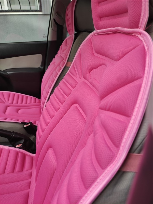 2,li Oto Koltuk Kılıfı Minder Alkantra Kumaş Pembe Renk Slikon Direksiyon Kılıfı