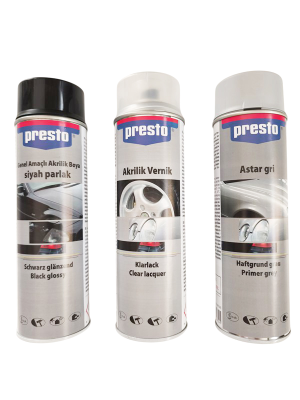 Piano Black Sprey Boyama Seti+Vernik+Astar 500 Ml.