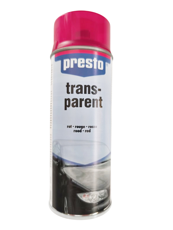 Presto Sprey Far Stop Boyası Kırmızı Transparan Boya 400 Ml.