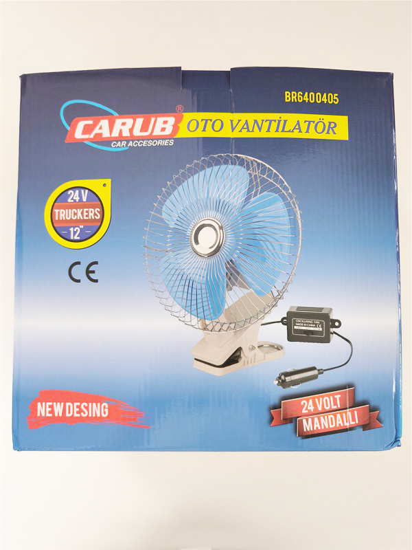Oto Vantilatör 24 Volt 12 Inç Mandallı Çakmaklık Girişli 6400405