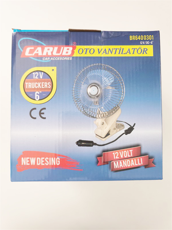 Oto Vantilatör 12 Volt 6 Inç Mandallı Çakmaklık Girişli 6400301