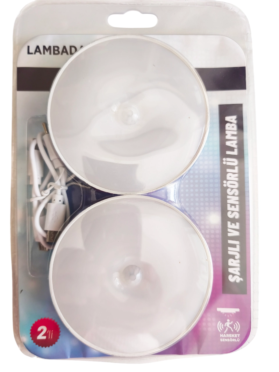 2 Adet Hareket Sensörlü Usb Şarjlı Led Işık Lamba-oda, Mutfak, Salon Ve Merdiven Işıklandırma