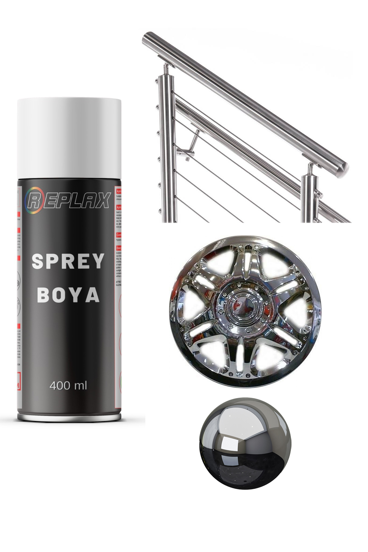Krom Nikelaj Efekt Sprey Boya 400 Ml.