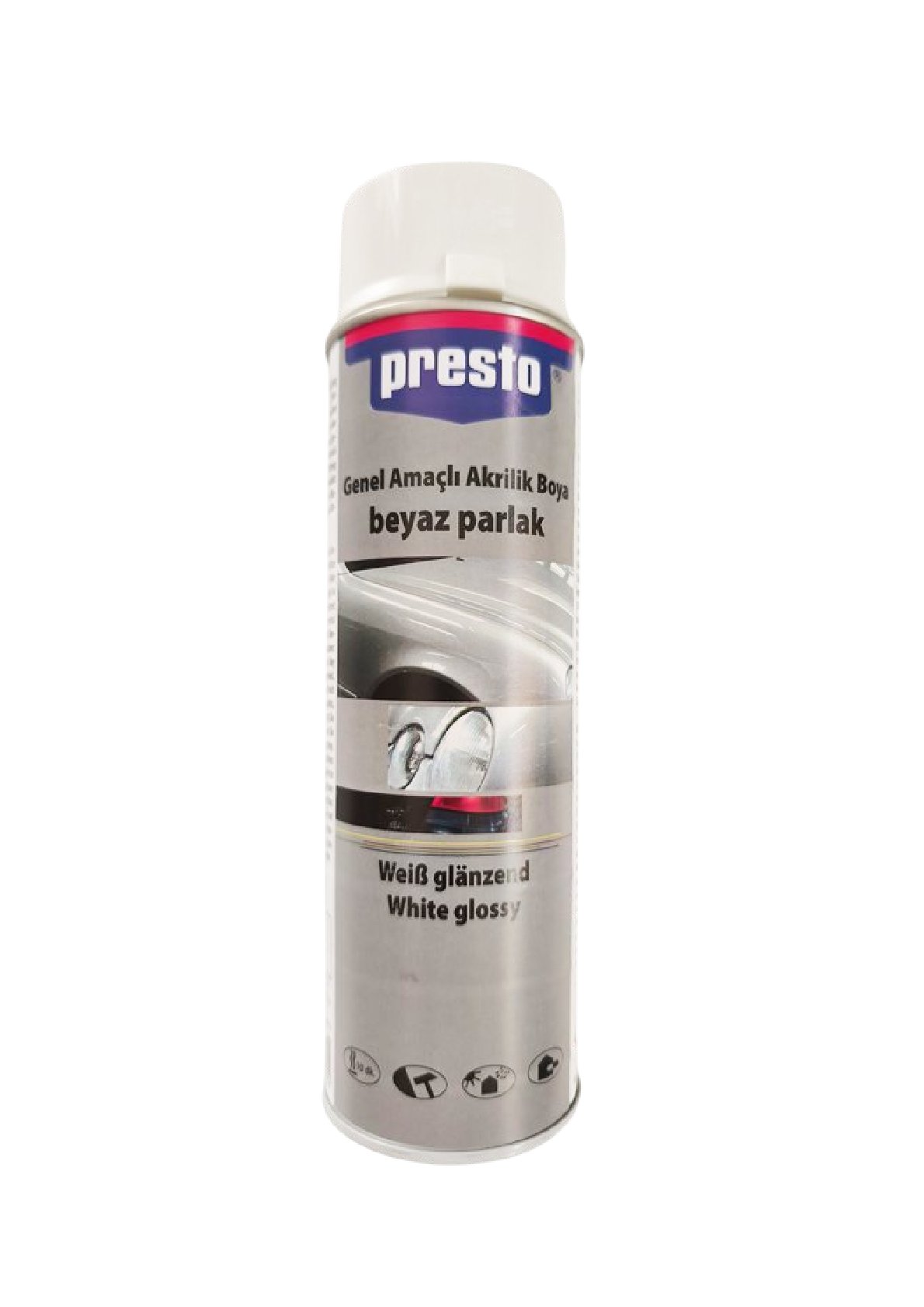 Parlak Beyaz Sprey Jant Boyama Seti+Vernik+Astar 500 Ml.