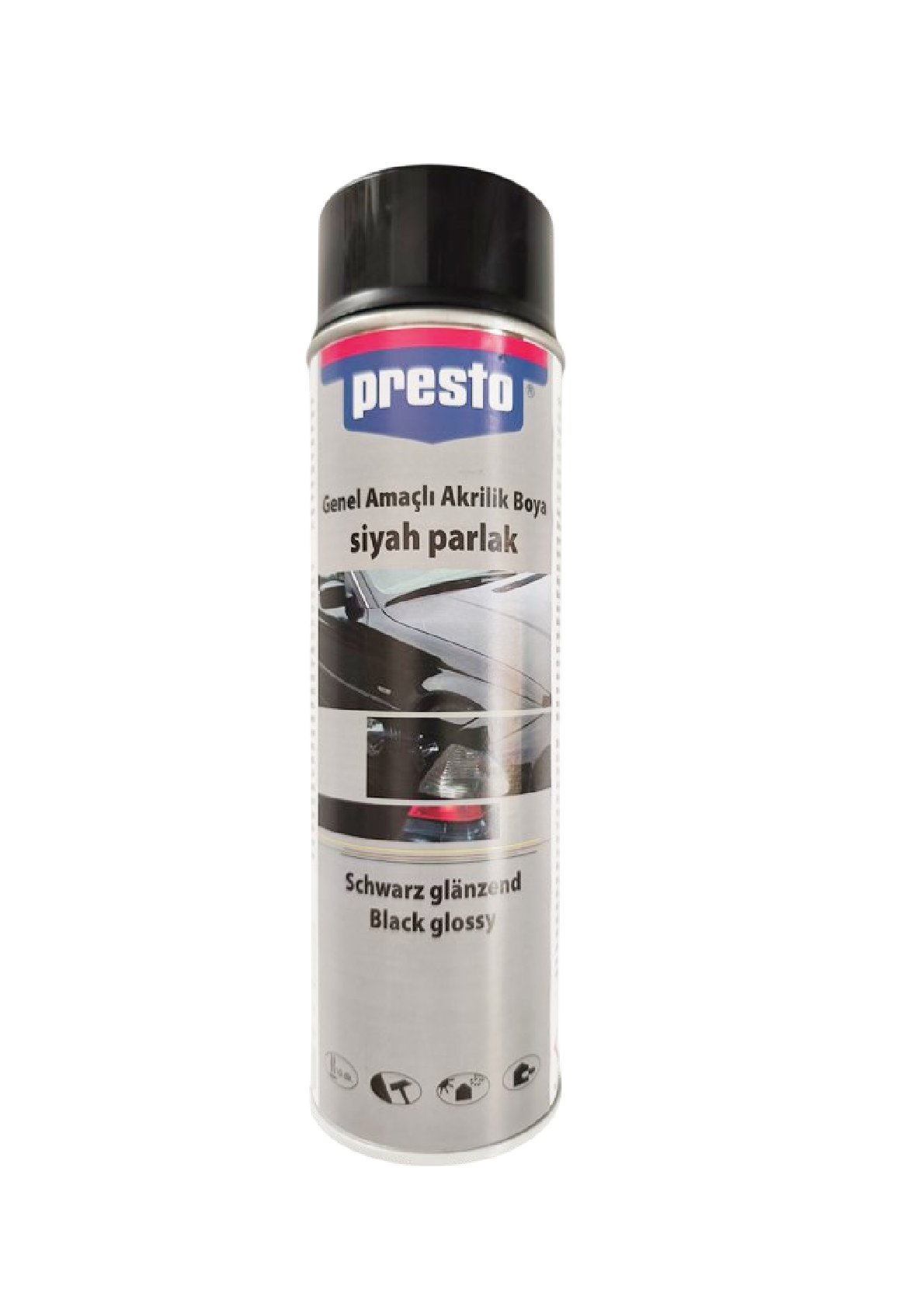 Parlak Siyah Sprey Jant Boyama Seti+Vernik+Astar 500 Ml.