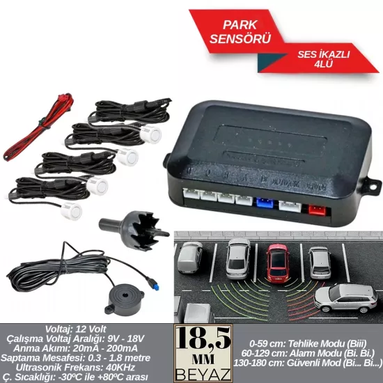 Replax Park Sensörü 18,5 mm Beyaz Ses Ikazlı A+Kalite BR0015905