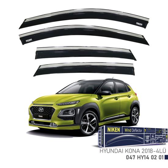 Hyundai Kona 2023 Sonrası Uyumlu Kromlu Cam Rüzgarlığı 4Lü