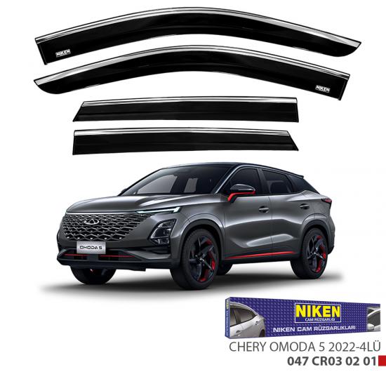 Replax Chery Omoda 5 2022 Sonrası Kromlu Cam Rüzgarlığı 4Lü