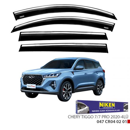 Replax Chery Tiggo 7/7 Pro 2020 Sonrası Kromlu Cam Rüzgarlığı 4Lü
