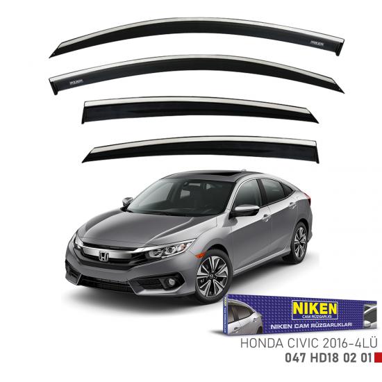 Replax Honda Crv 2018 Sonrası Kromlu Cam Rüzgarlığı 4Lü