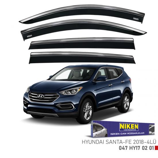 Replax Hyundai Santa Fe 2006 Sonrası Kromlu Cam Rüzgarlığı 4Lü