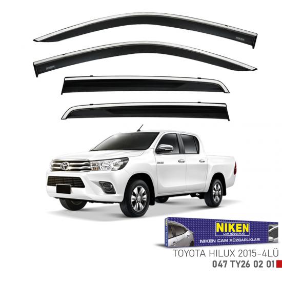 Niken Toyota Hilux 2015 Sonrası Kromlu Cam Rüzgarlığı 4Lü