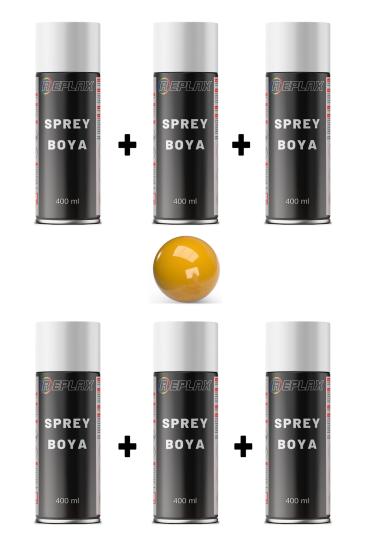 6 Adet Ral 1007 Koyu Rengiz Sarı Sprey Boya 400 ml