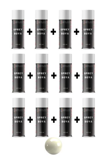 12 Adet Ral 1013 Kırık Beyaz Sprey Boya 400 ml