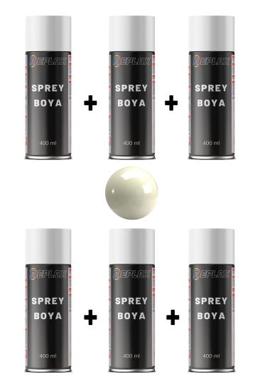 6 Adet Ral 1013 Kırık Beyaz Sprey Boya 400 ml