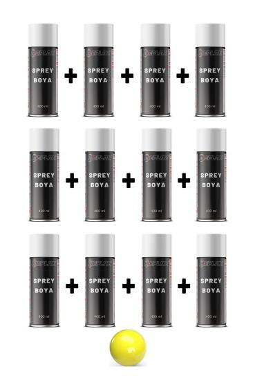 12 Adet Ral 1018 Çinko Açık Sarı Sprey Boya 400 ml